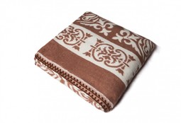 Одеяло Хлопок100% арт.1-33 (темно-коричневый орнамент)