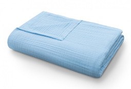 Покрывало-одеяло муслиновое голубое